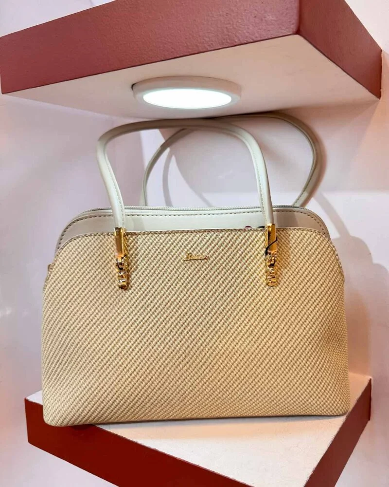 Women’s Vanilla PU Leather Medium Handbag