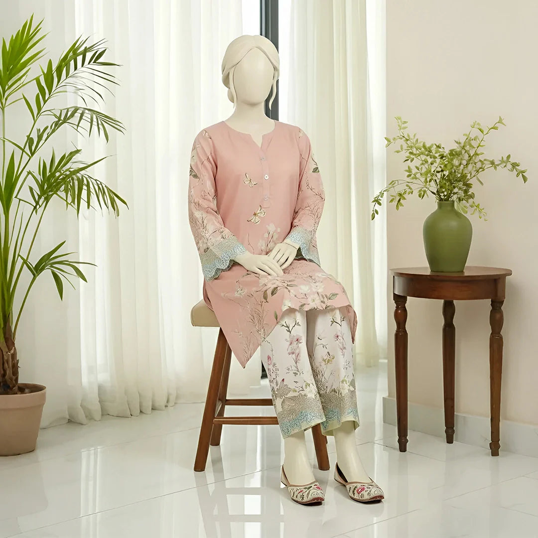 Florin – Pinkish Printed Floral Set