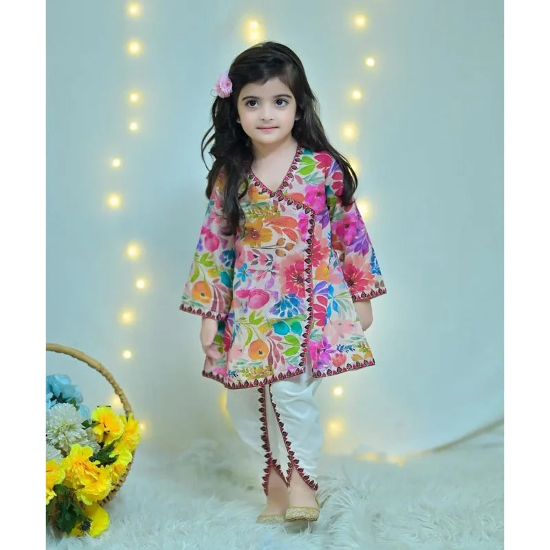 Floral Digital Printed Dhoti Set for Kids
