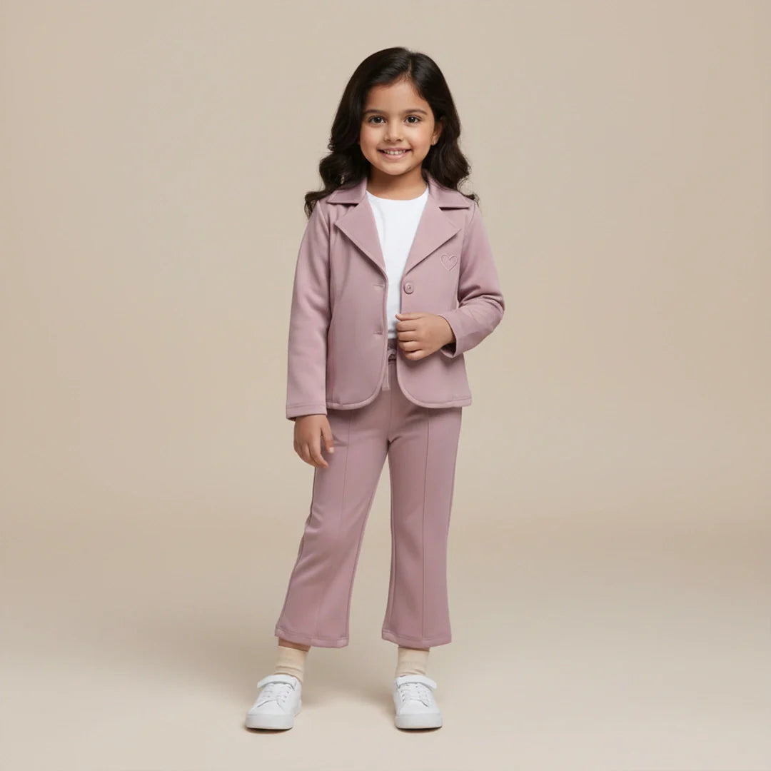 Pink Premium Kids Girls Blazer Set