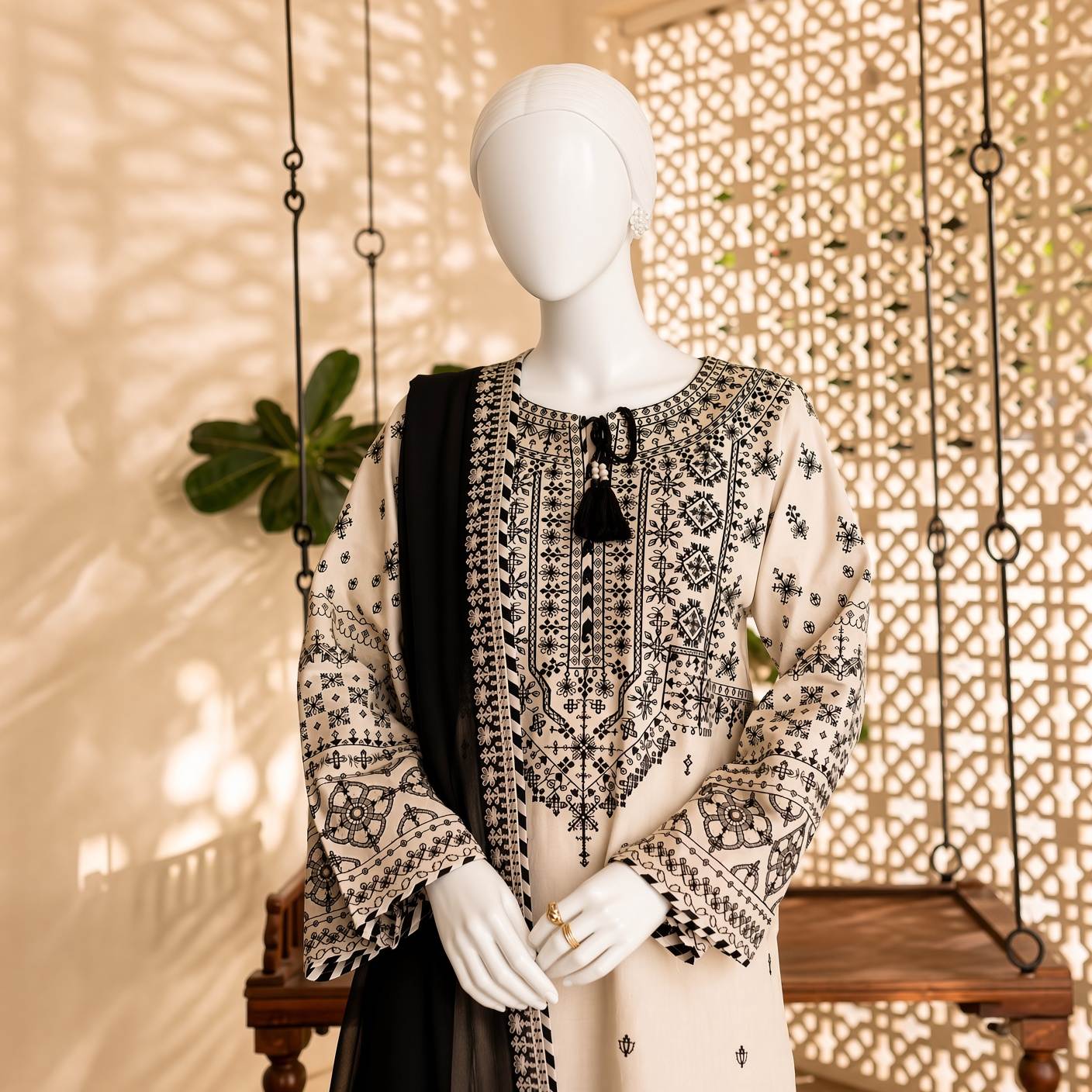 Hamna - Embroidered - 3 Piece Set