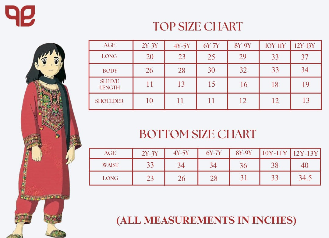 Kiyana - Embroidered Kids’ Cotton Suit Set