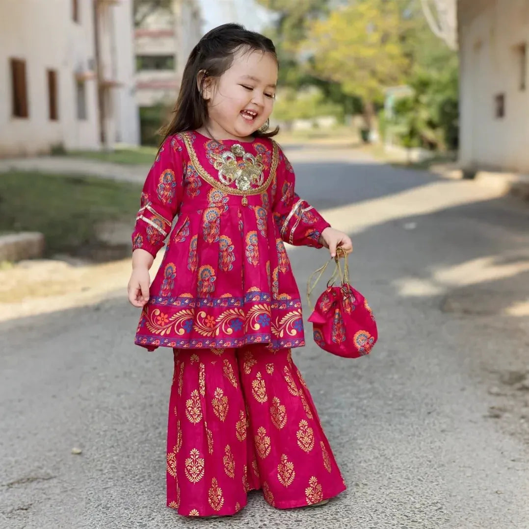 Saanvi-Floral Print-4 Piece Kids Set