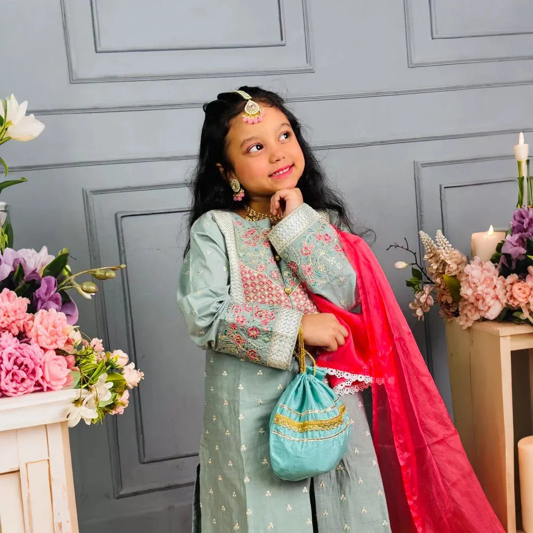 Tooba-Embroidered-4 Piece Kids Set