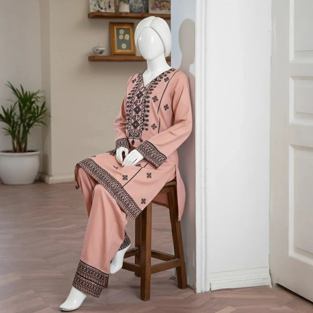 Naum - Embroidered Floral Suit Set