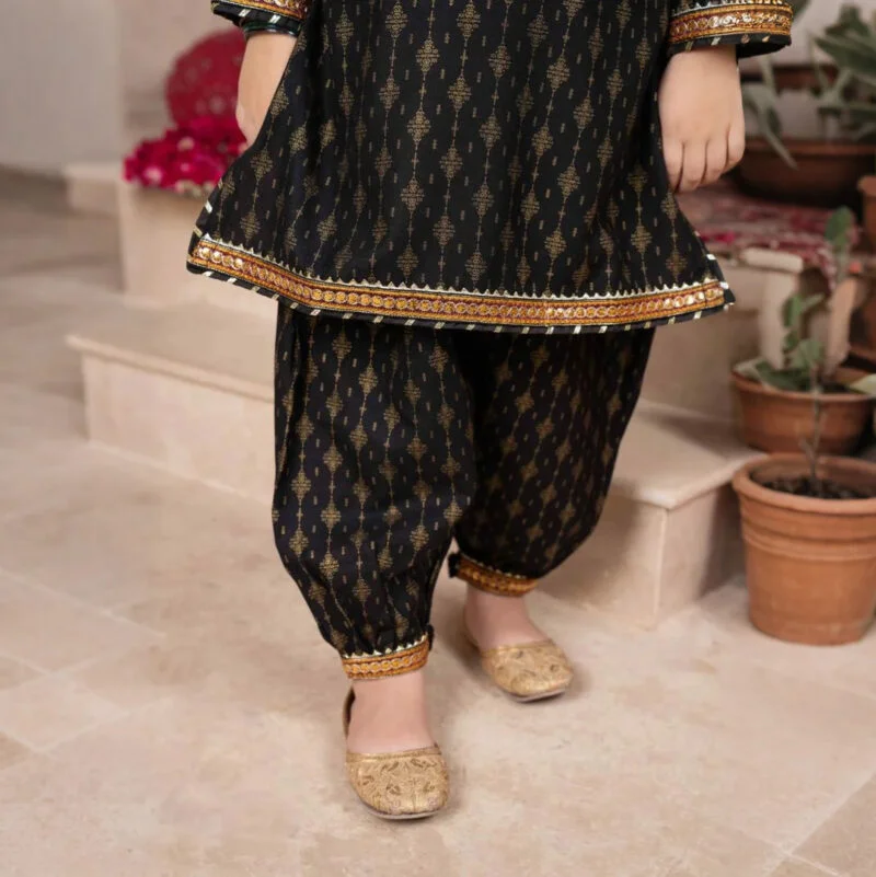 Bawri - Golden Printed Kids Suit