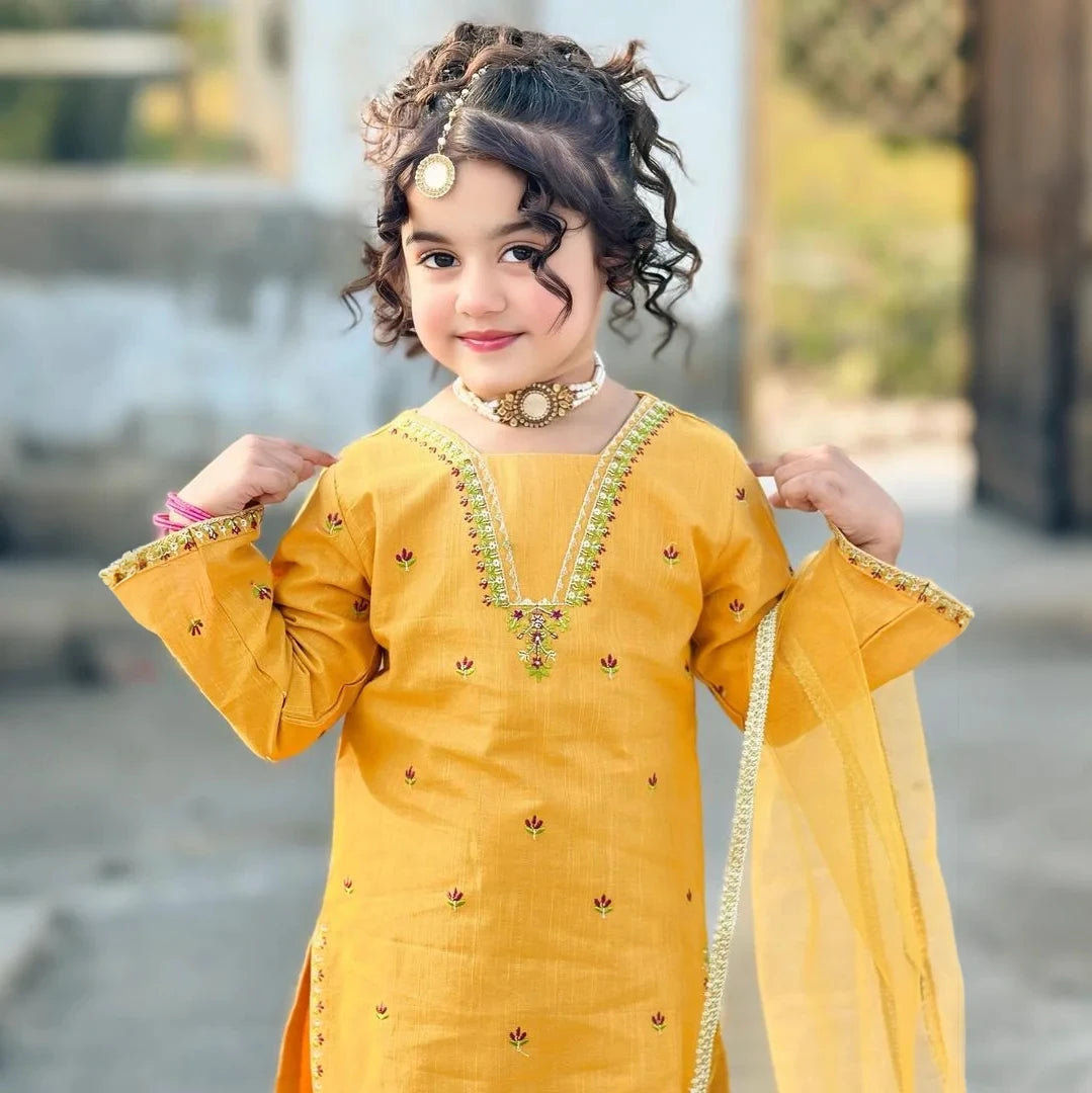 Zainab-Embroidered-3 Piece Kids Set