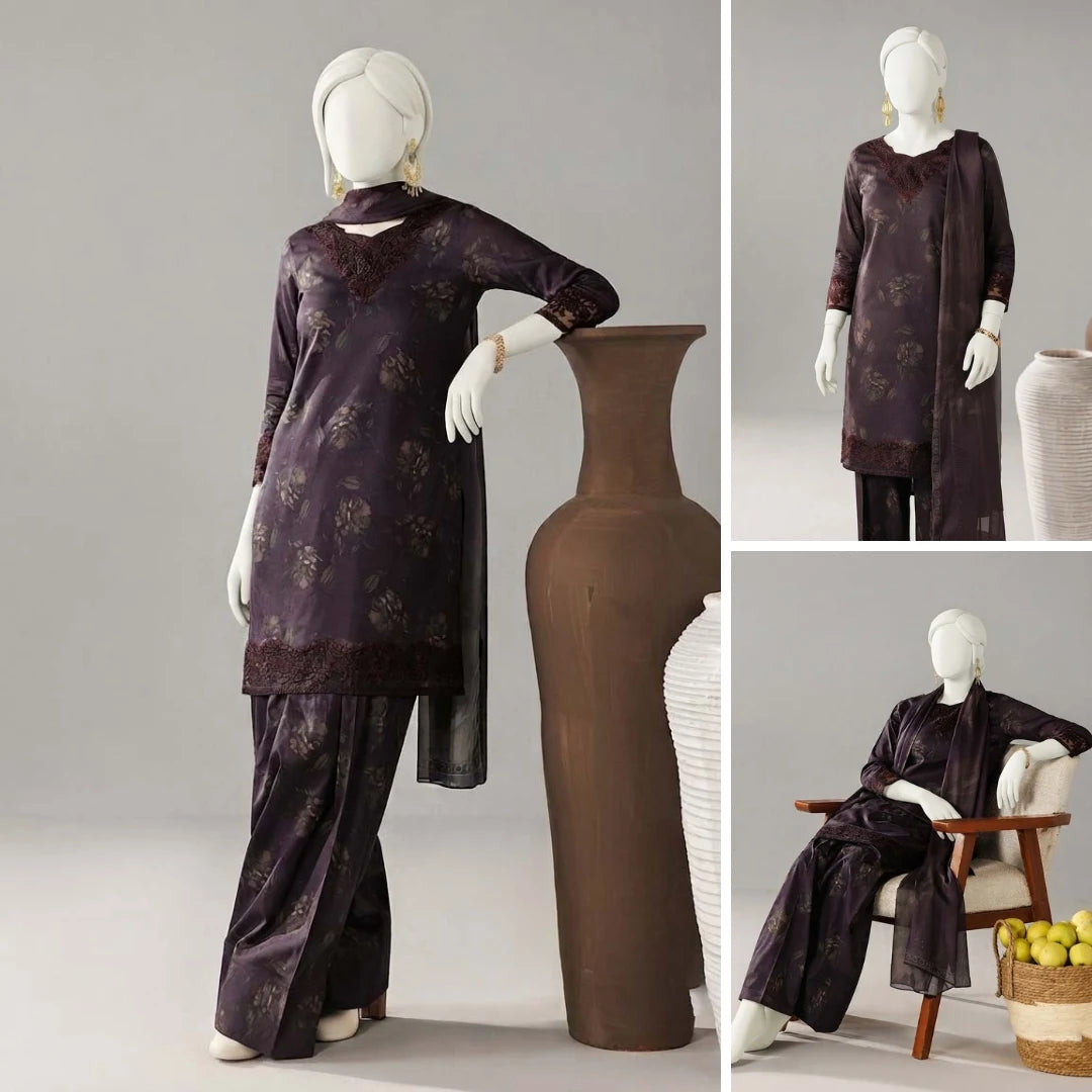 Kainat-Floral Embroidered-3 Piece Set