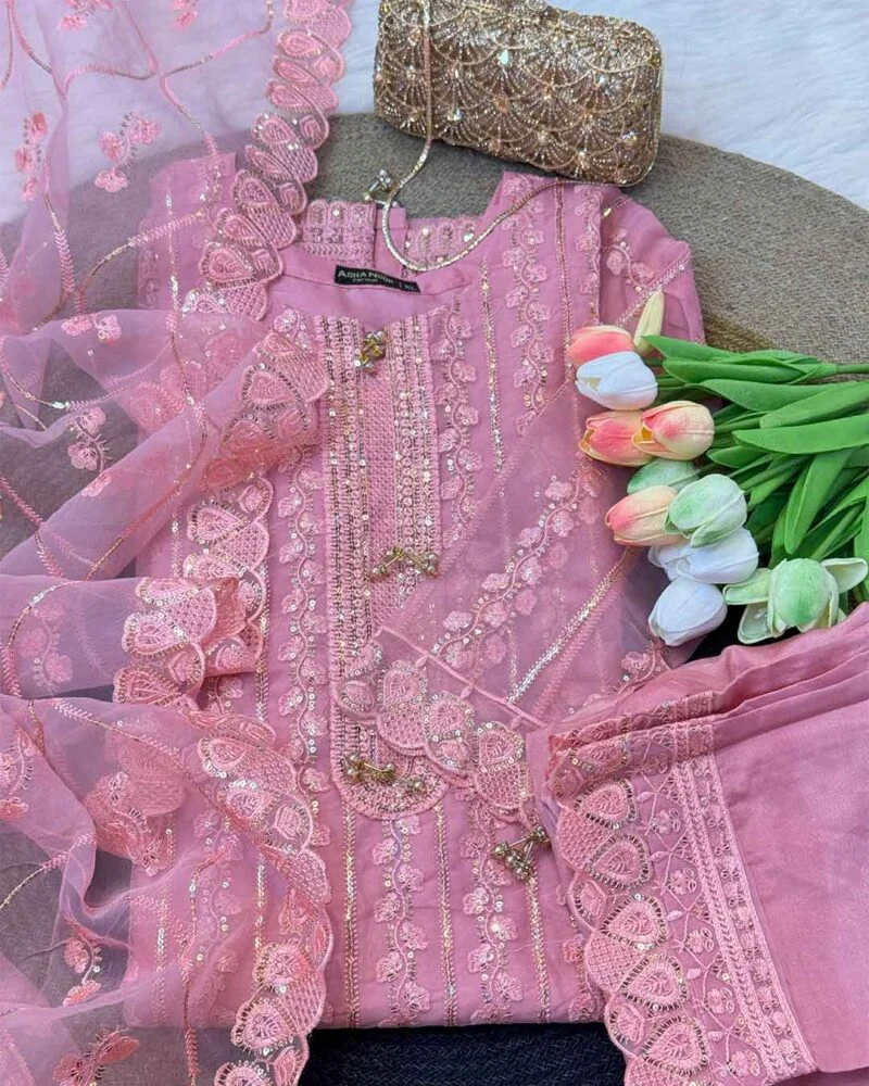 Zaria - Organza Embroidered Suit Set