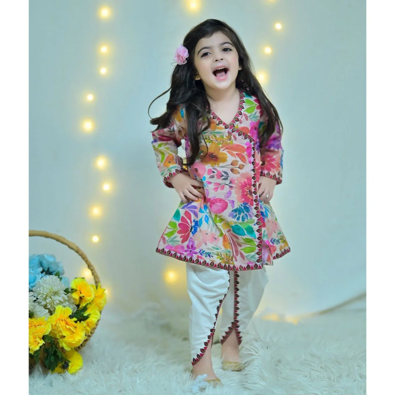 Floral Digital Printed Dhoti Set for Kids