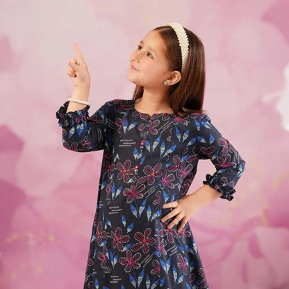 Lilium - Elegant Screen-Printed Kids Suit