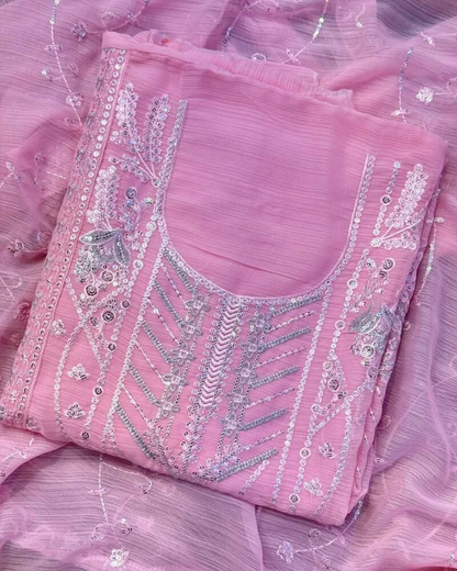 Liyana - Embroidered Georgette Three-Piece