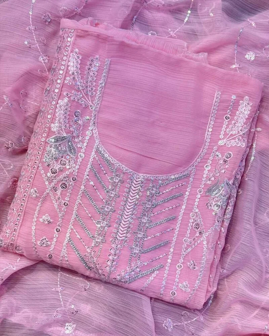 Liyana - Embroidered Georgette Three-Piece