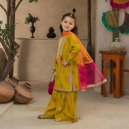 Sofia - Sequins Embroidered Kids Suit