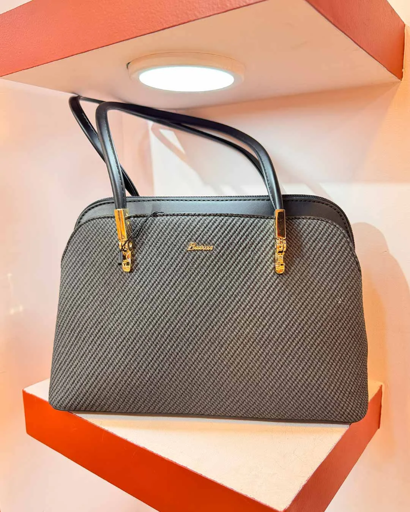 Women’s Black PU Leather Medium Handbag