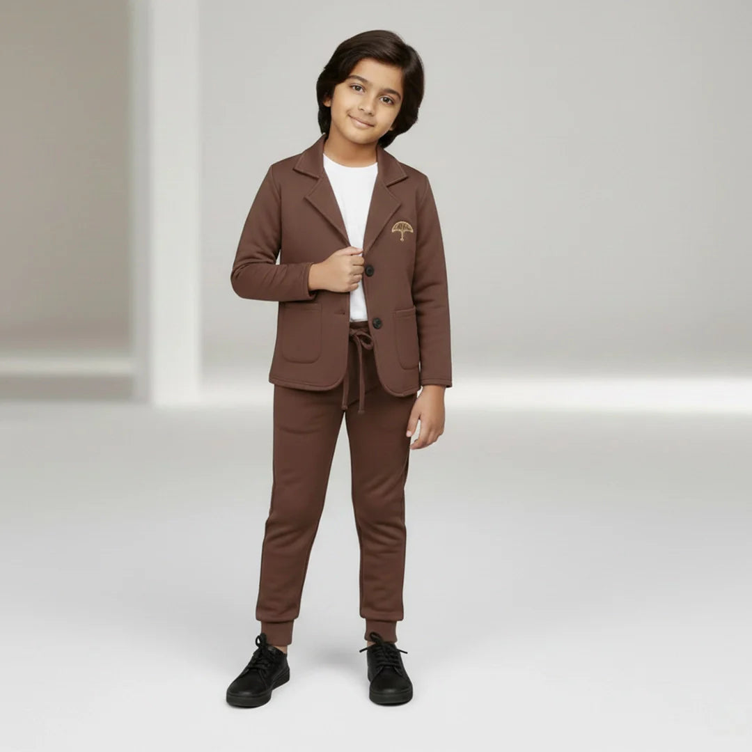 Coffee Premium Boys' Blazer Set