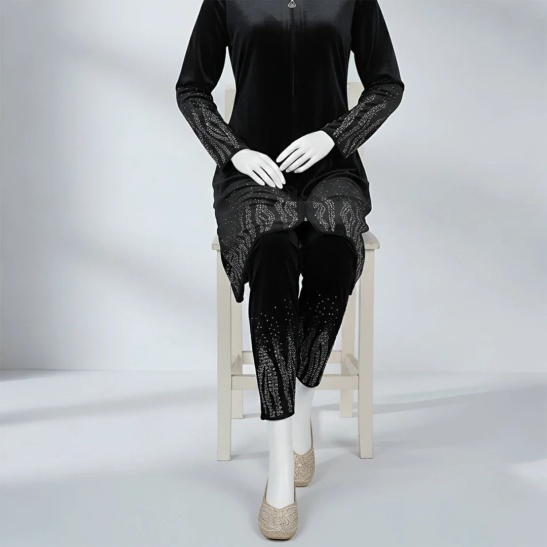Black - Premium Velvet Co-Ord Set