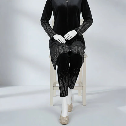 Black - Premium Velvet Co-Ord Set