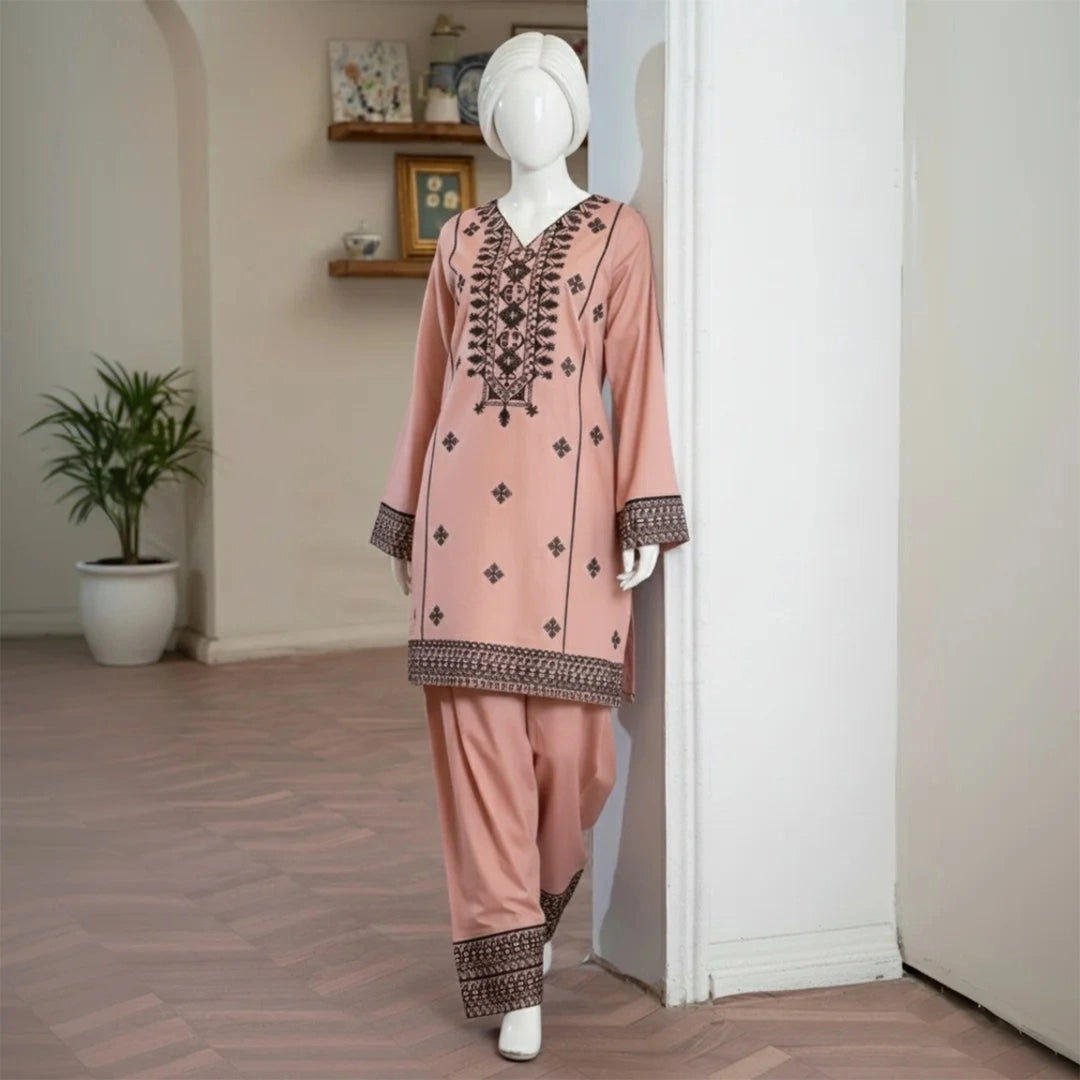 Naum - Embroidered Floral Suit Set