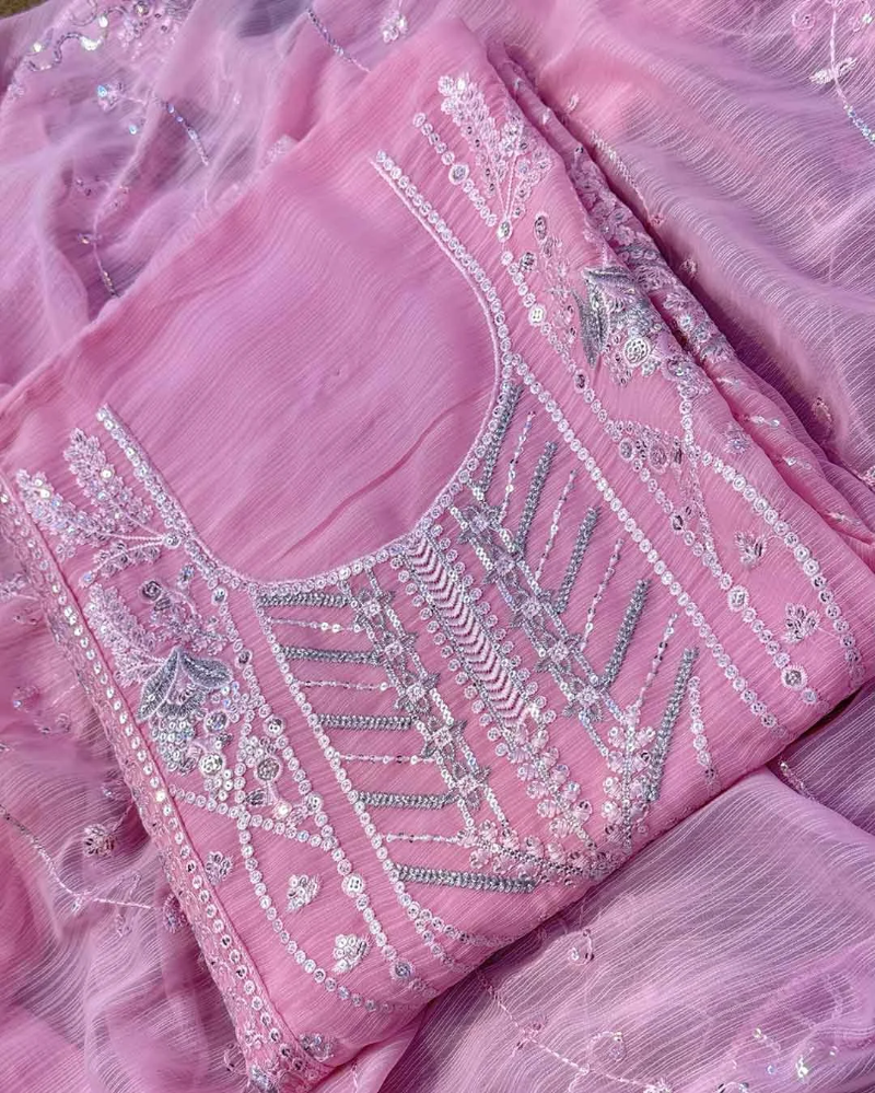 Liyana - Embroidered Georgette Three-Piece