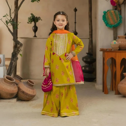 Sofia - Sequins Embroidered Kids Suit