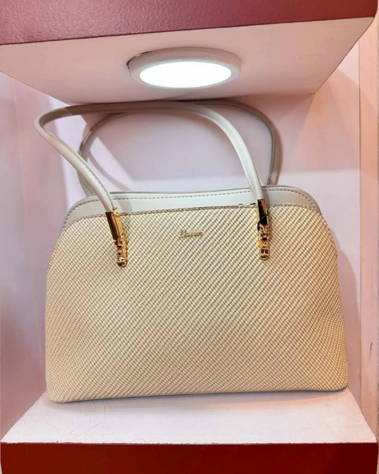 Women’s Vanilla PU Leather Medium Handbag