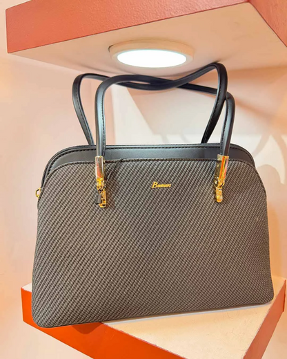 Women’s Black PU Leather Medium Handbag