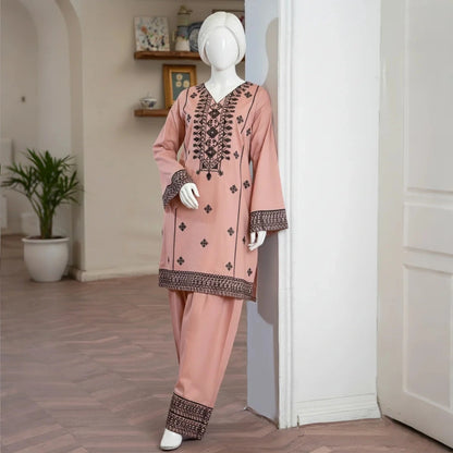 Naum - Embroidered Floral Suit Set