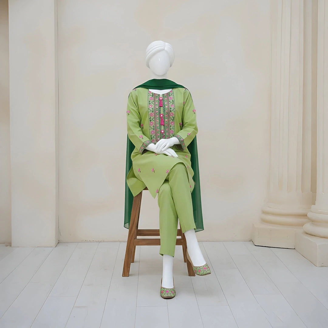 Rosy - Festive Embroidery Suit Set.