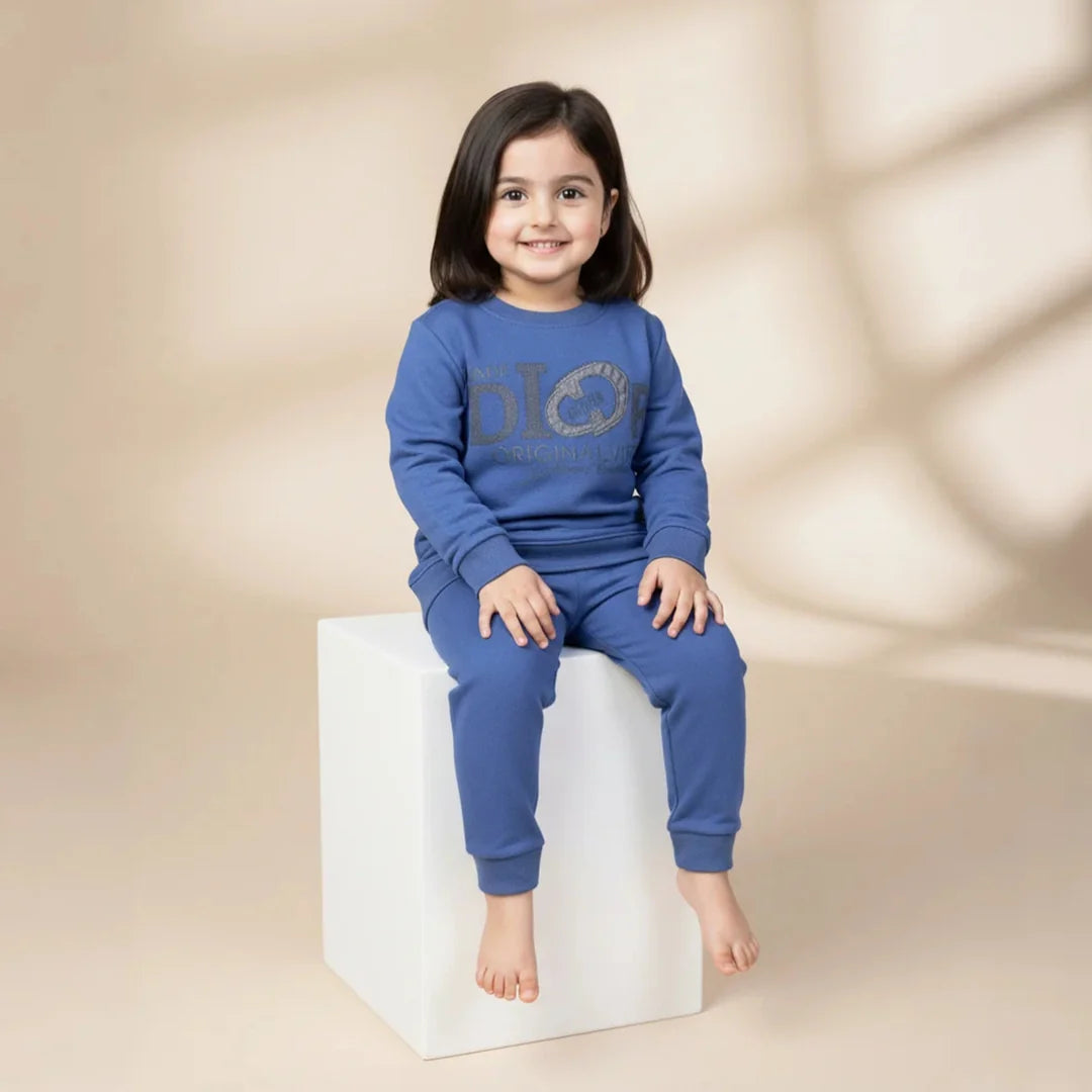 Twilight Blue Kids Girls Premium Track Suit