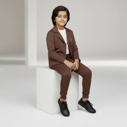 Coffee Premium Boys' Blazer Set