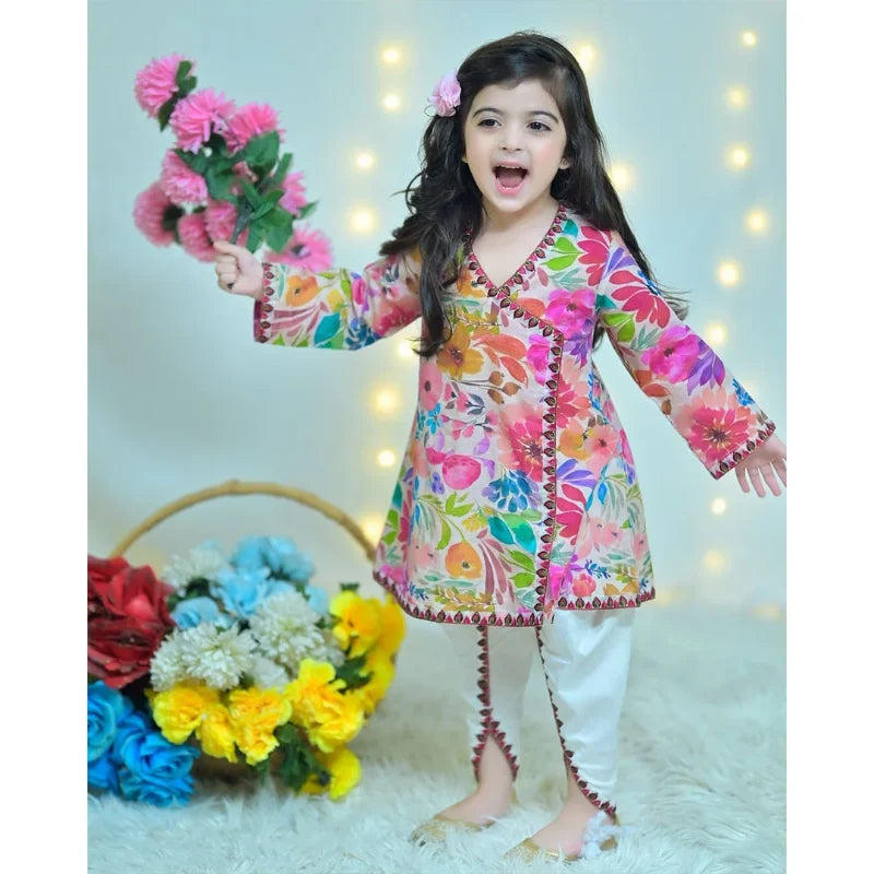 Floral Digital Printed Dhoti Set for Kids