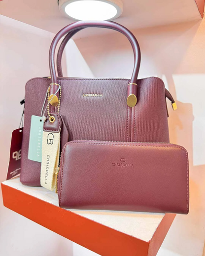 PU Leather Wine Berry Chrisbella Bag