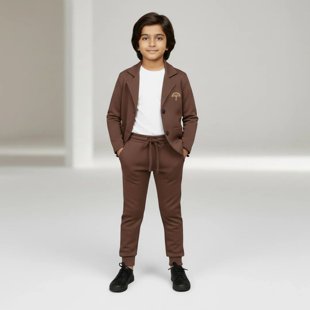 Coffee Premium Boys' Blazer Set
