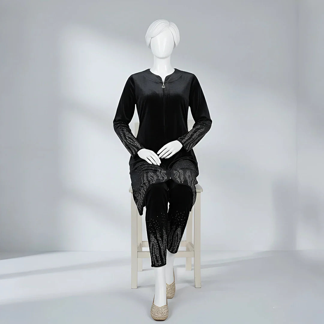 Black - Premium Velvet Co-Ord Set