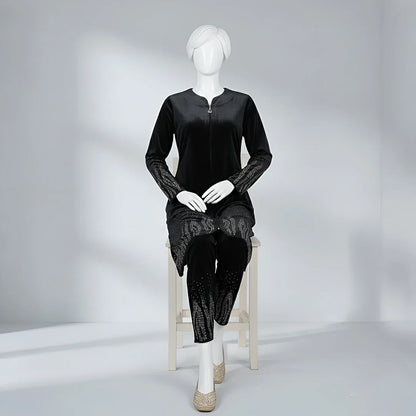 Black - Premium Velvet Co-Ord Set