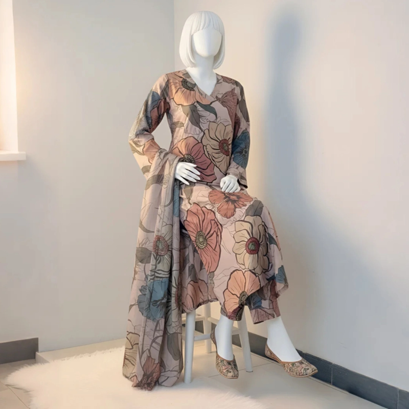 Rose Valley - Floral Printed Suit Set