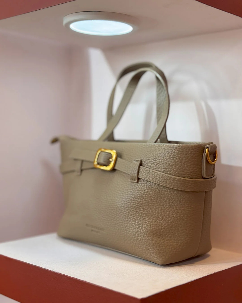 Women's Grey Brown Grey PU Leather Handbag