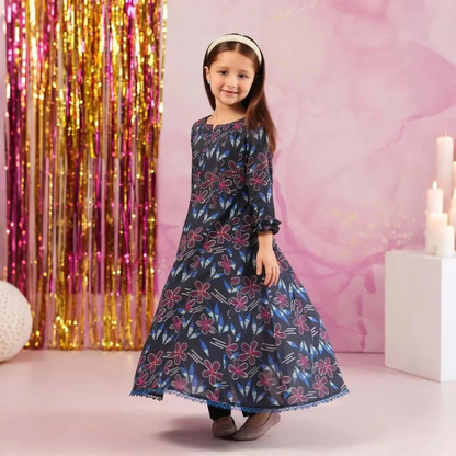 Lilium - Elegant Screen-Printed Kids Suit