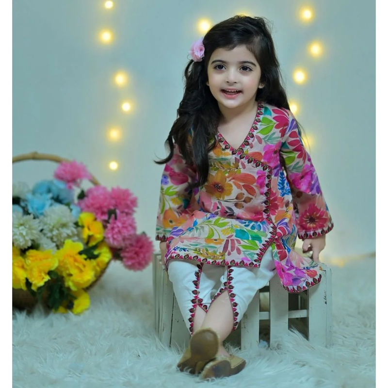 Floral Digital Printed Dhoti Set for Kids