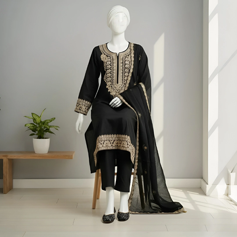 Zarisha - Sequin Embroidered Suit Set