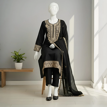 Zarisha - Sequin Embroidered Suit Set