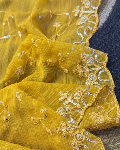 Zohra - Embroidered Georgette Three-Piece