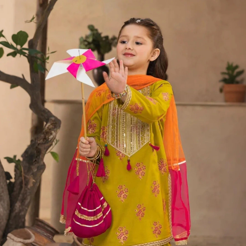 Sofia - Sequins Embroidered Kids Suit