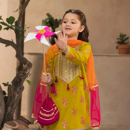 Sofia - Sequins Embroidered Kids Suit