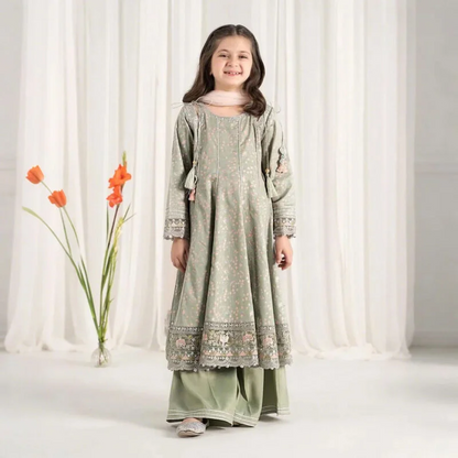 Farah – Embroidered Cotton Kids Suit