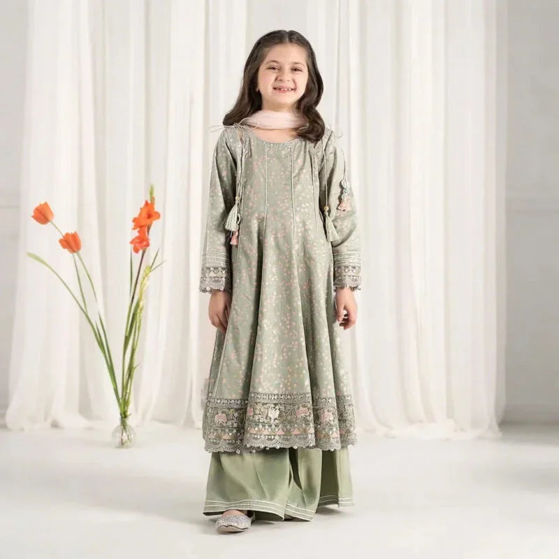 Farah – Embroidered Cotton Kids Suit