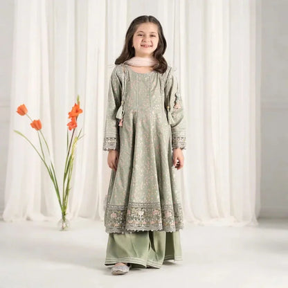 Farah – Embroidered Cotton Kids Suit