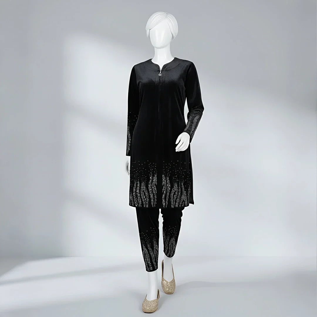 Black - Premium Velvet Co-Ord Set