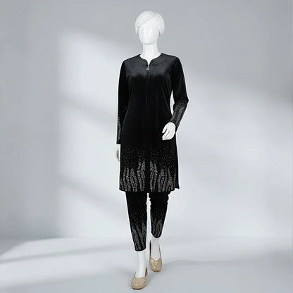 Black - Premium Velvet Co-Ord Set